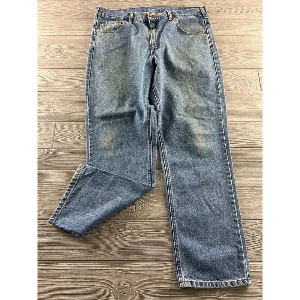 Carhartt Traditional Fit Jeans B18 STW Medium Wash Baggy 38X30 VTG Vintage
